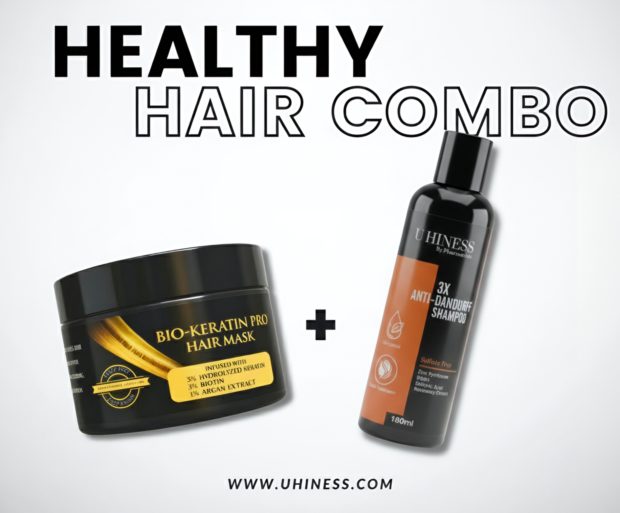 ANTI DANDRUFF SHAMPOO with BIOTIN KERATIN ARGAN HAIR MASK – U HINESS